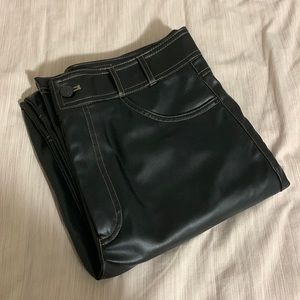 Zara black leather pants